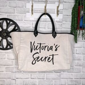 Victoria’s Secret Large Tote Beach Travel Canvas Bag Purse